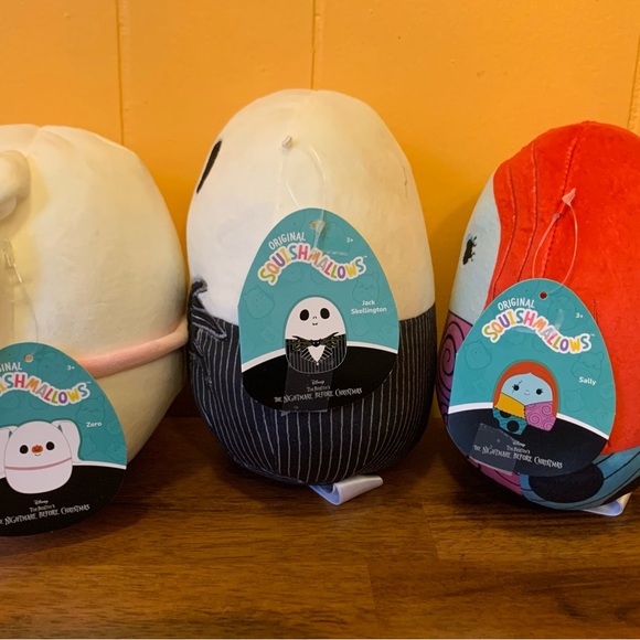 Disney Squishmallow Nightmare Before Christmas Jack Skellington Zero Sally 8” - Picture 2 of 8